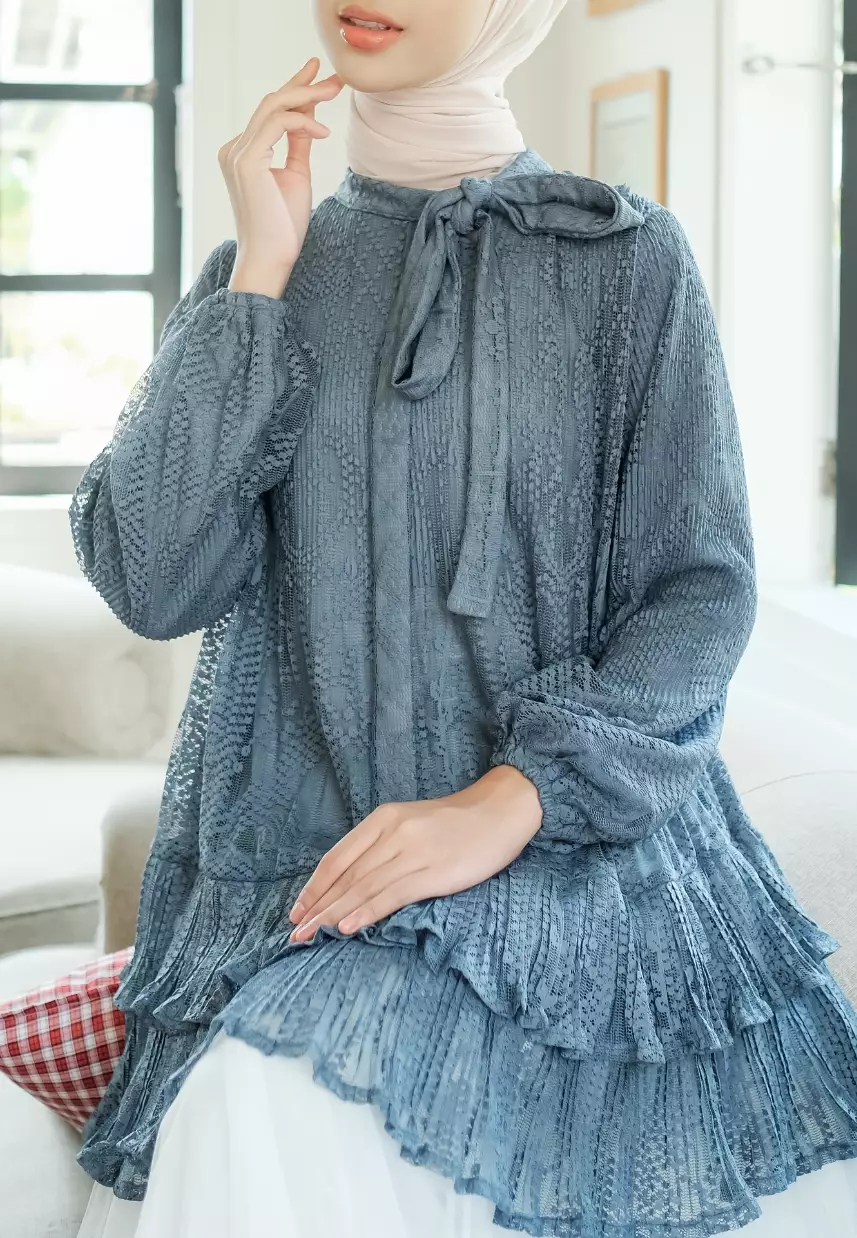 Willow Blouse - Steel Blue