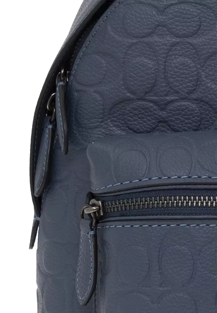 Charter Backpack 24 In Signature Leather Denim CH762