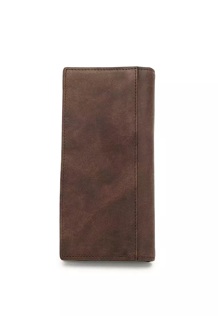 Genuine Leather RFID Long Wallet (Dompet Panjang Kulit Asli RFID Pria) - Cokelat