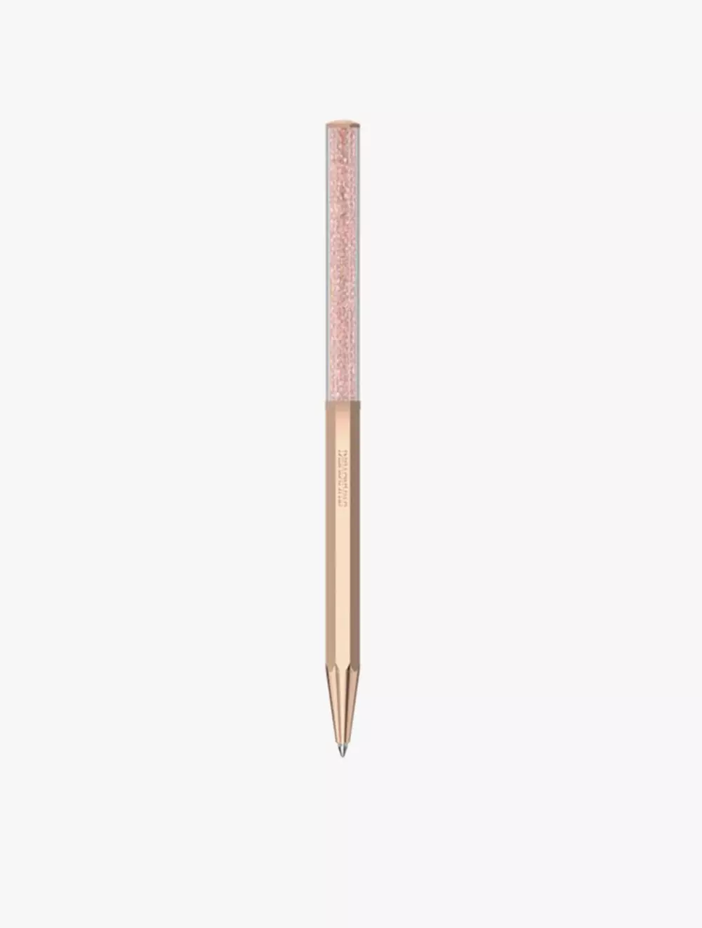 Crystalline Ballpoint Pen, Octagon Shape, Rose Gold Tone, Rose Gold-Tone Plated - Pink