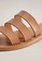 Mango beige Leather Strap Sandals 8A974SHFE23436GS_3