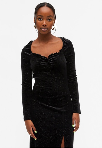 monki black and gold dress Off 79%