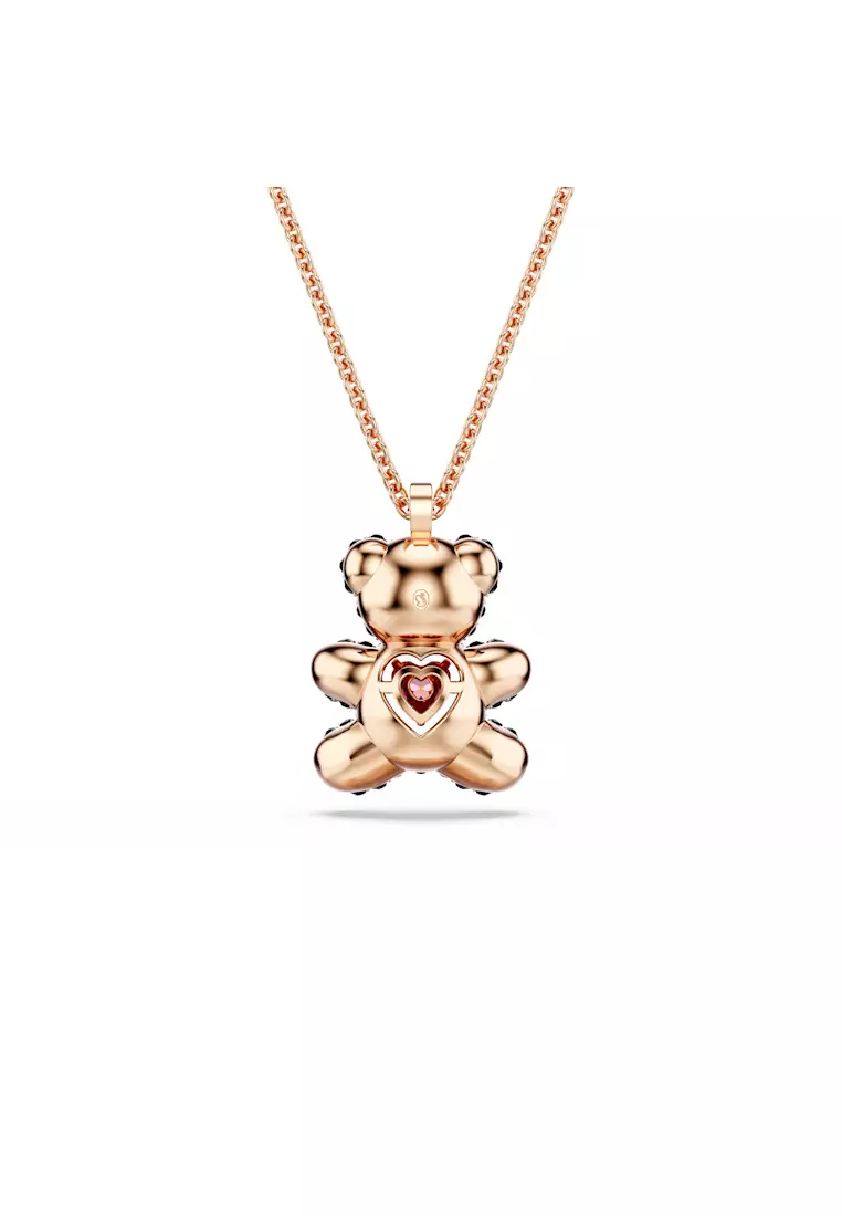 Teddy pendant, Teddy, Black, Rose gold-tone plated
