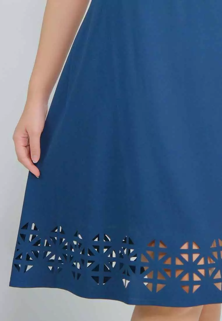 Milly Plus Size Leilah A-line Dress with Laser Cut