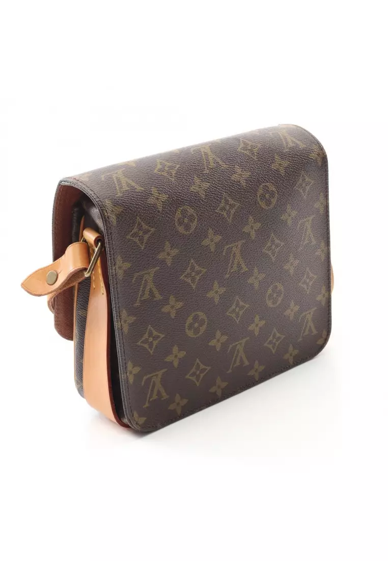 Pre-Loved Louis Vuitton Cartesier MM monogram Shoulder bag PVC leather Brown