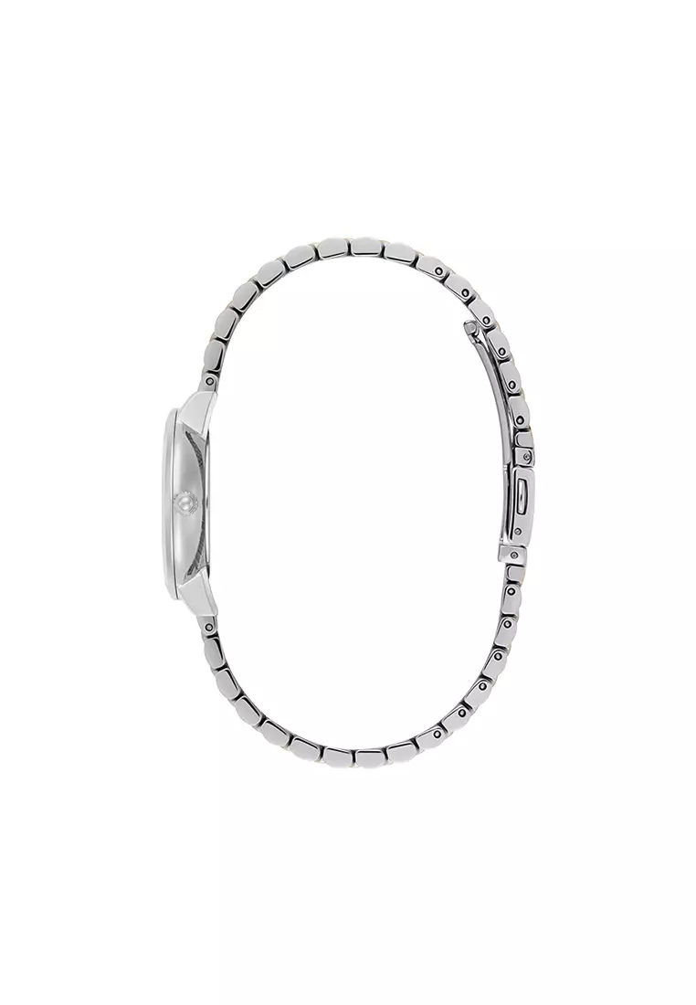 Olivia Burton Ultra Slim Bee Dove Grey Pearlised Dial 5 Link Bracelet 28mm - 24000265