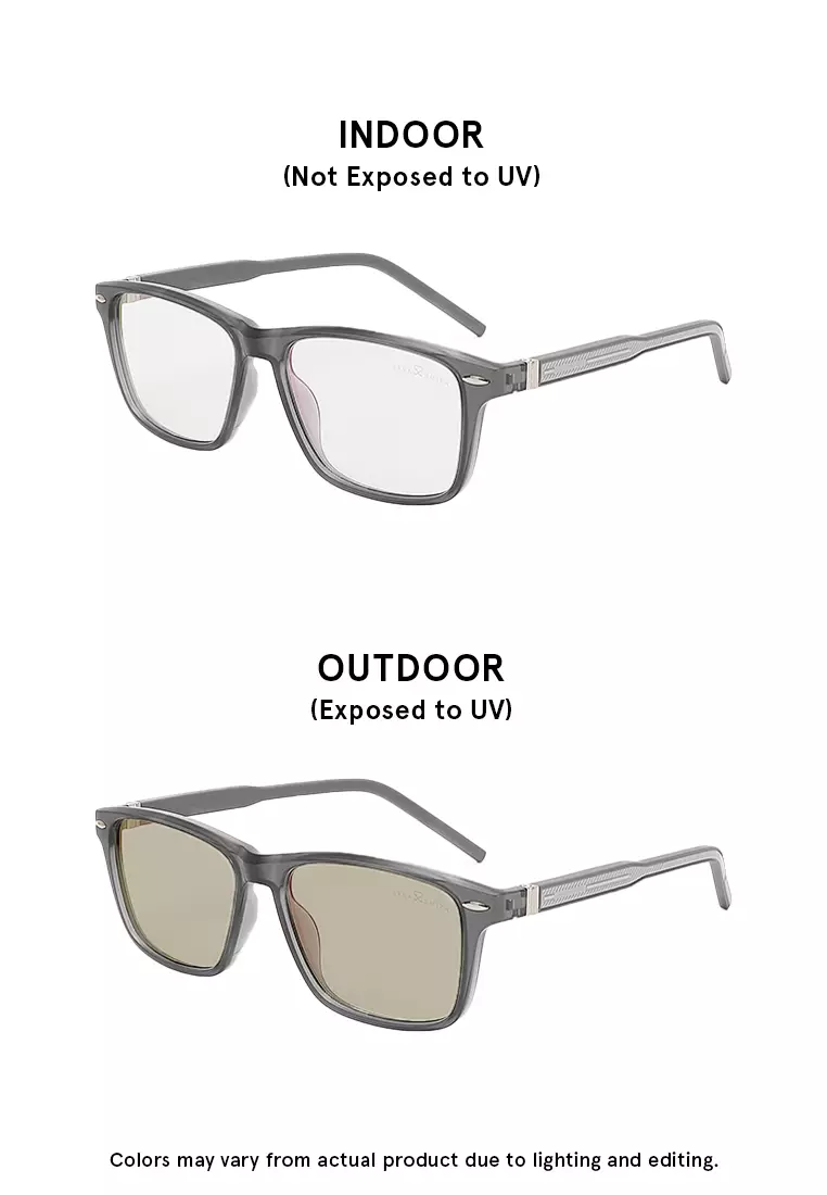 Unisex Photochromic Wayfarer Sunglasses - Sandy Black