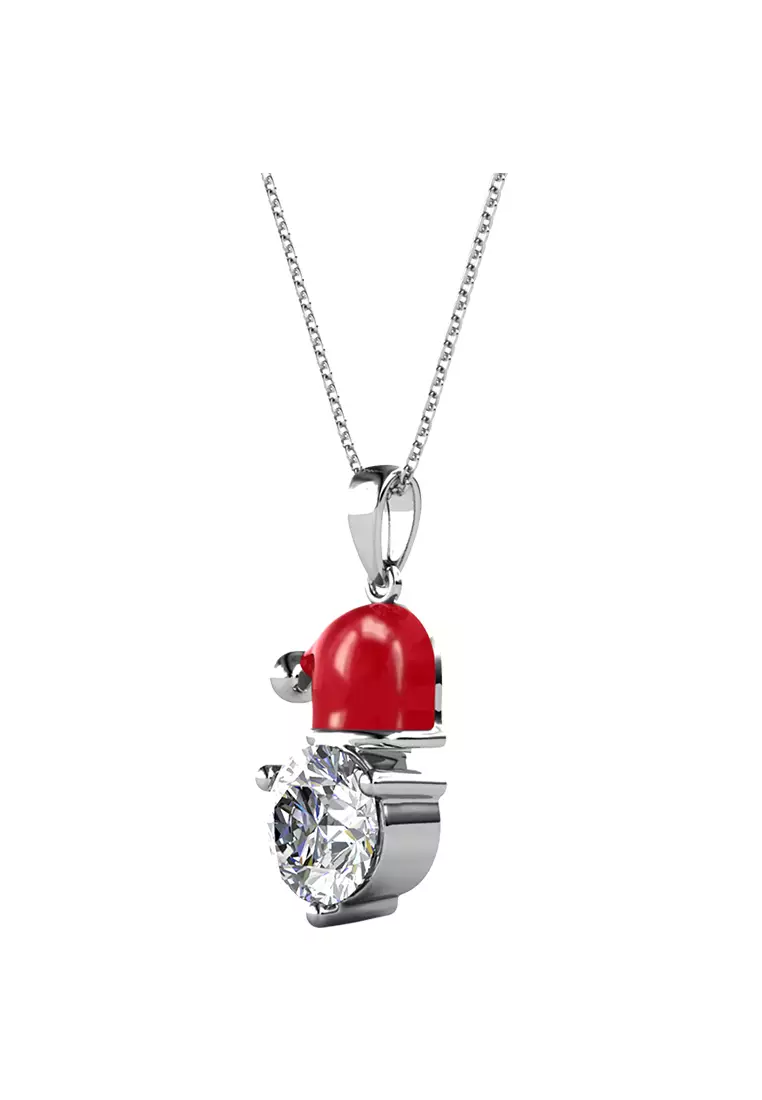 X'mas Santa Pendant WG - Kalung Crystal by Her Jewellery
