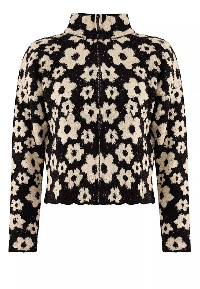 Flower Boucle Cardigan