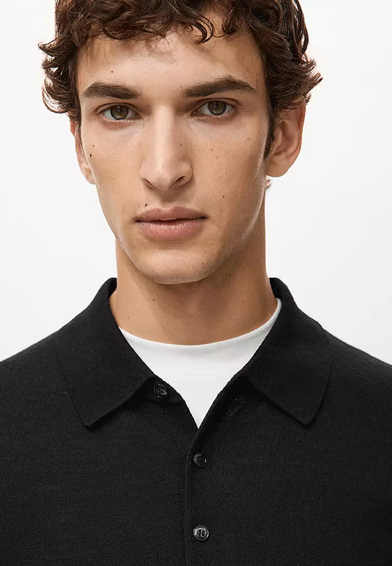 100% Merino Wool Polo Sweater