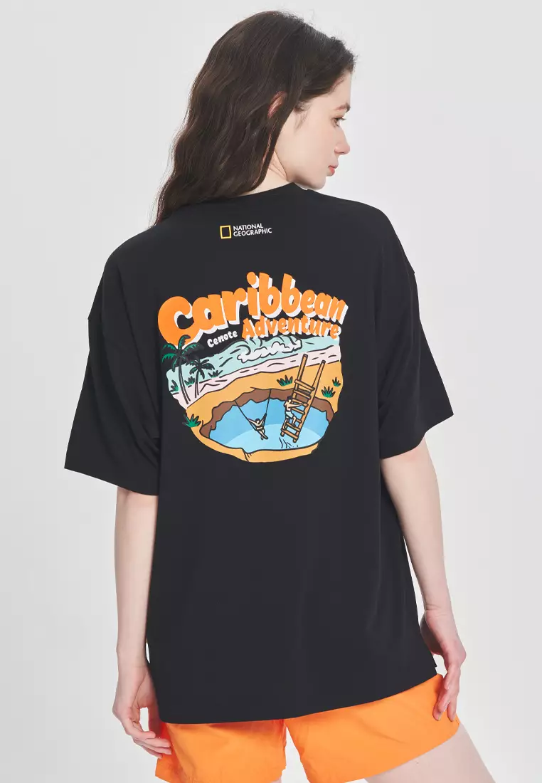 【NATIONAL GEOGRAPHIC】UNI DRYSIL GRAPHIC T-SHIRT Unisex Drysil Turtle Graphic Short Sleeve Tee - DUST