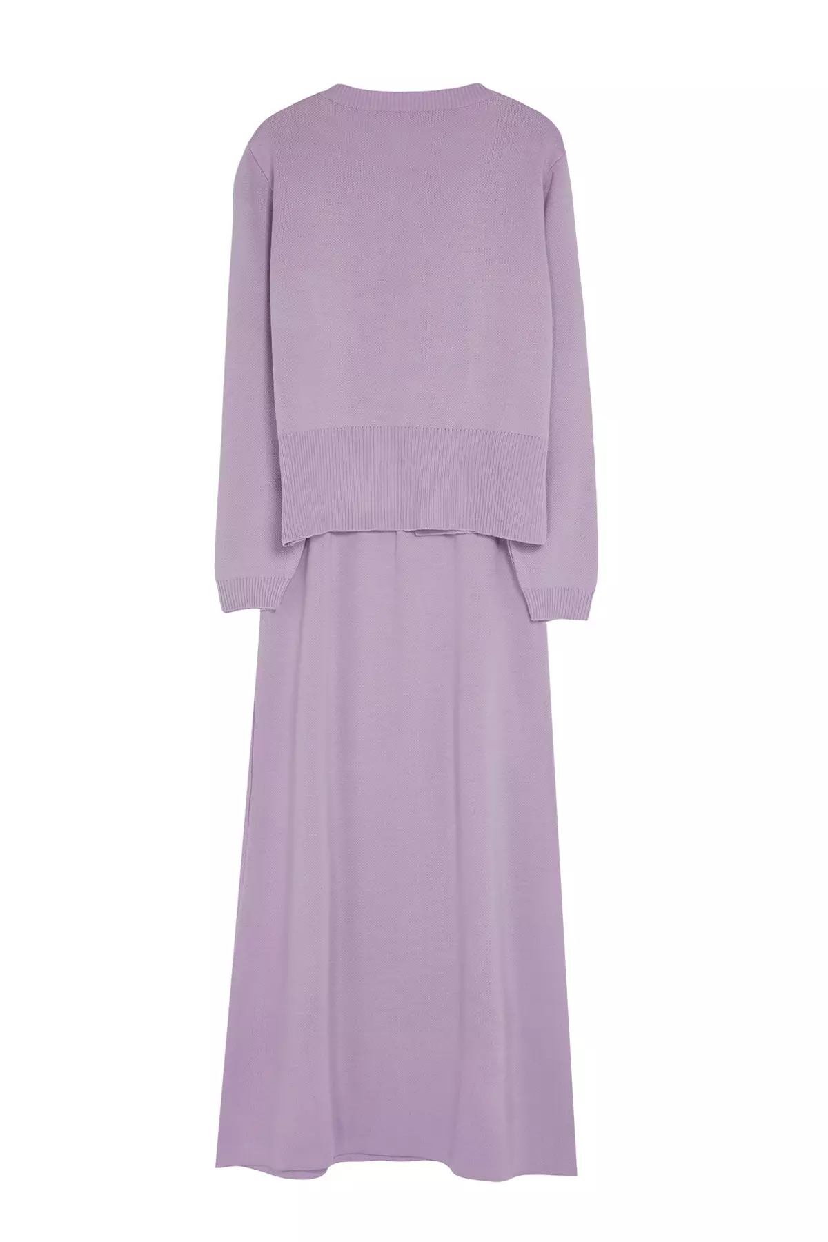 Lilac Knitwear Cardigan And Skirt Set - Button Detailed Tctaw25Us00014