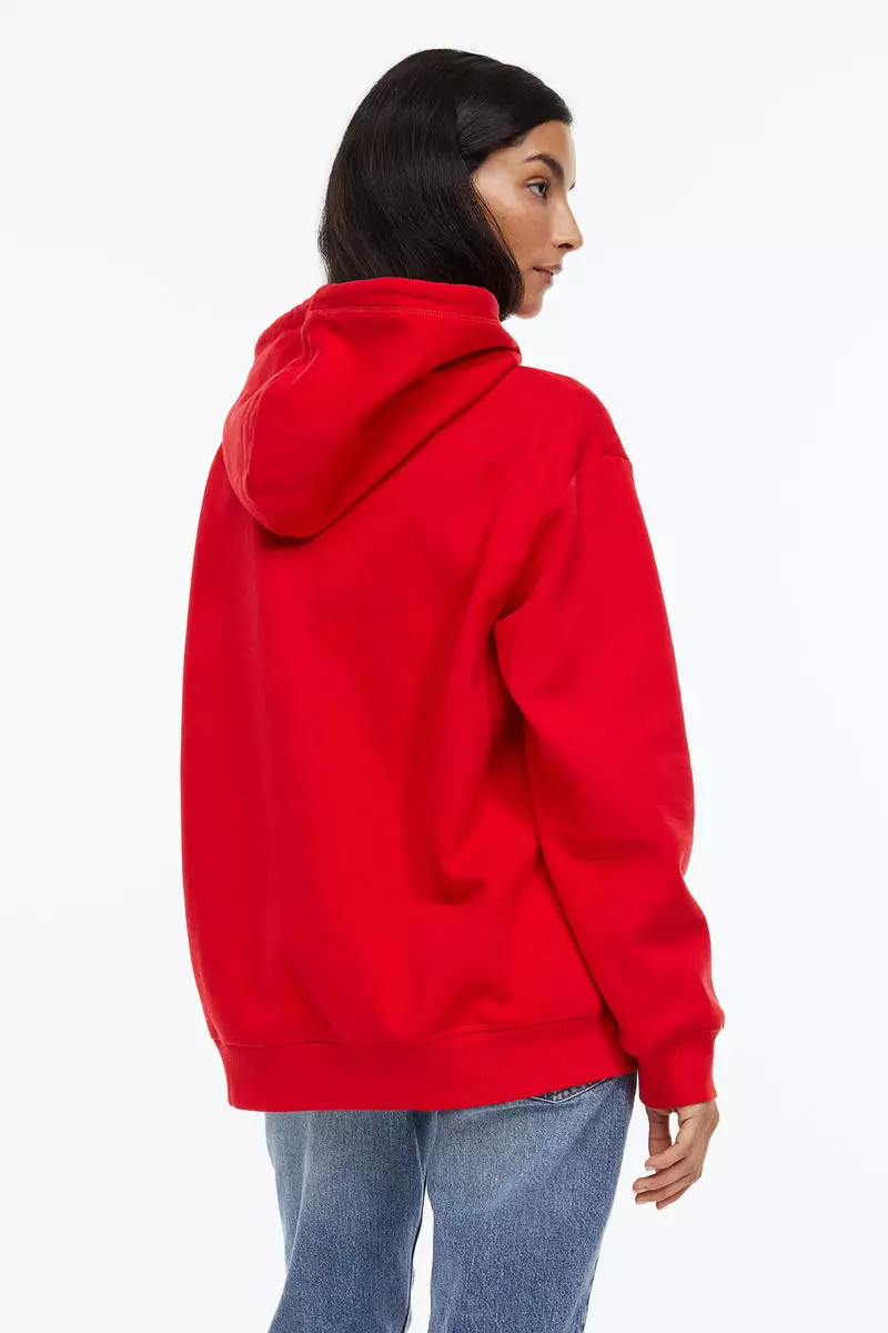 Motif-front hoodie