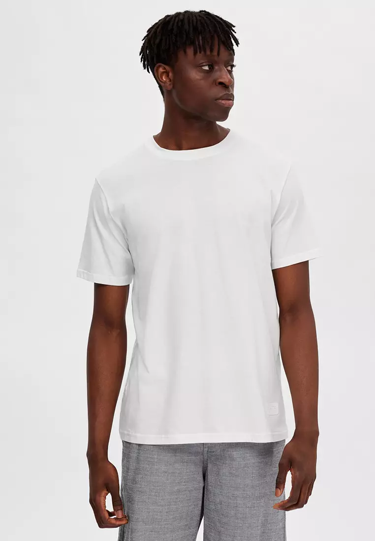 White Printed Ribbed Polo T-shirt|124160601-Cloud-Dancer