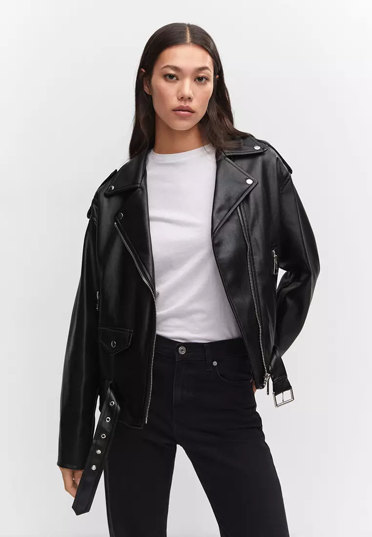 Warehouse oversized clearance biker jacket