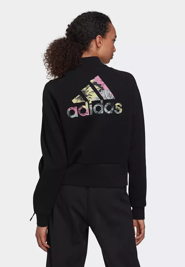 Trefoil allover print track jacket discount