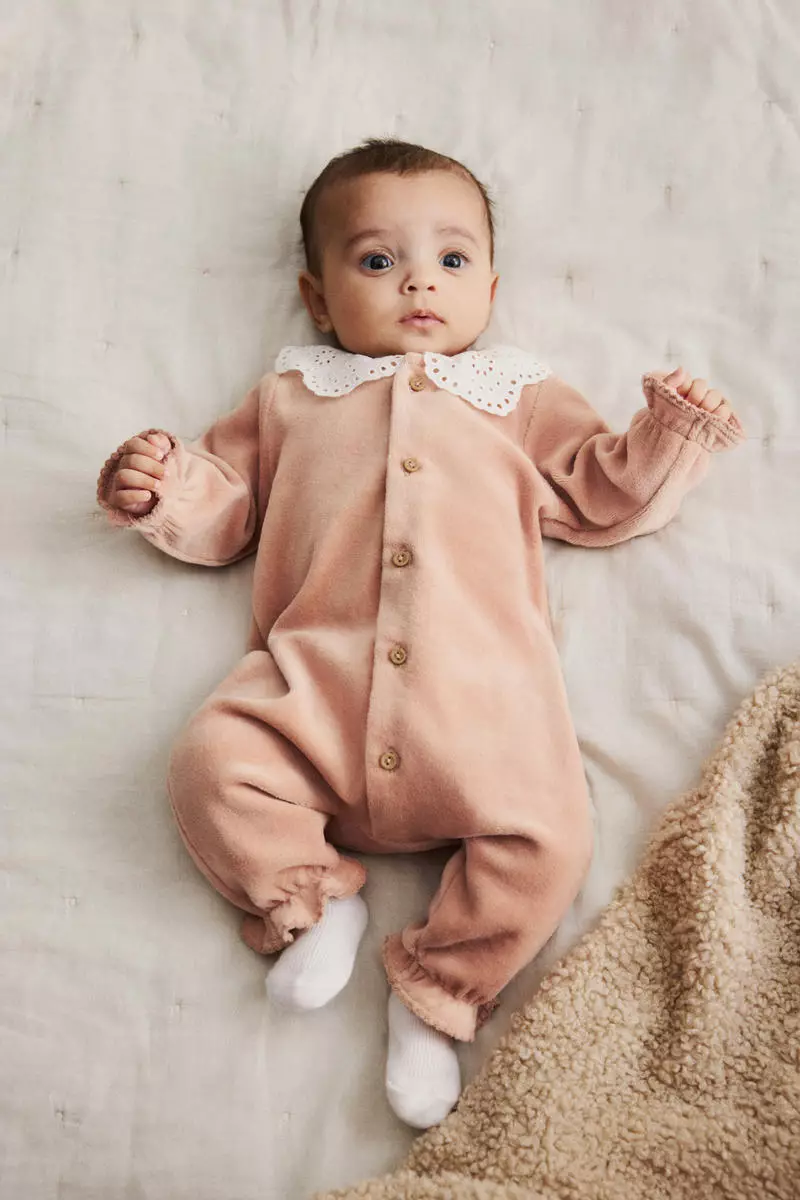 Cotton velour romper suit