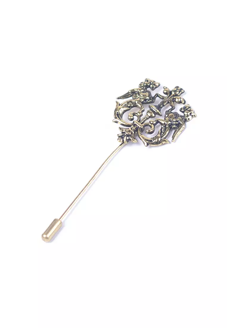 Houseofcuff lapel pin brooch bros untuk jas TUSUK GOLD NN