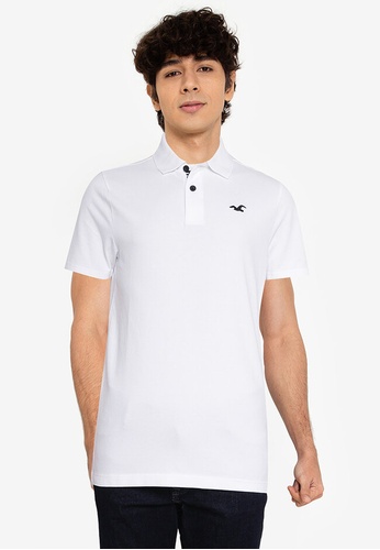 Hollister white Sport Graphic Polo Shirt 4238EAAC73E17CGS_1