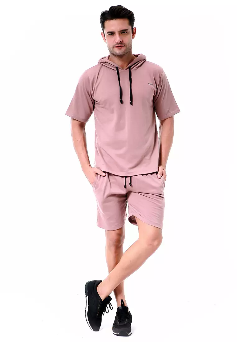 Vincent Setelan Hoodie Pria Sweatshirt Set Casual Motif Polos Material Baby Terry ORIGINAL - Purple Dusty