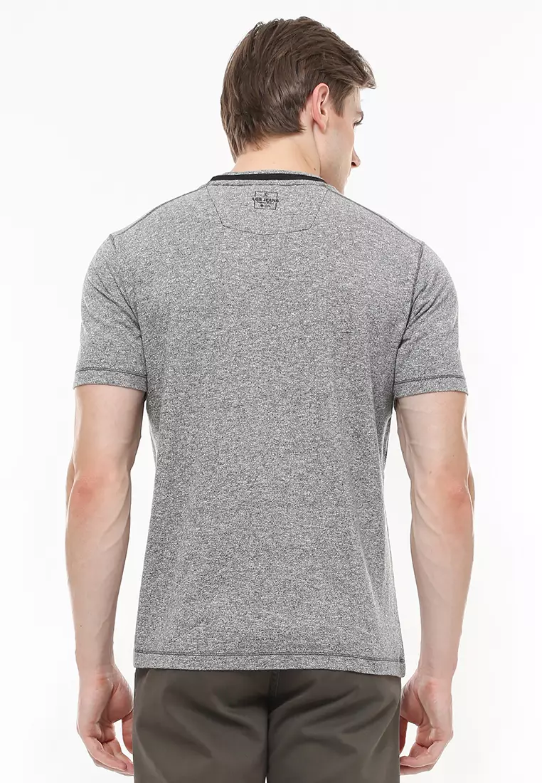 LGS - Slim Fit - Kaos Fashion - Motif Sablon LGS Jeans - Abu - JTS.322.M2458F.01.C