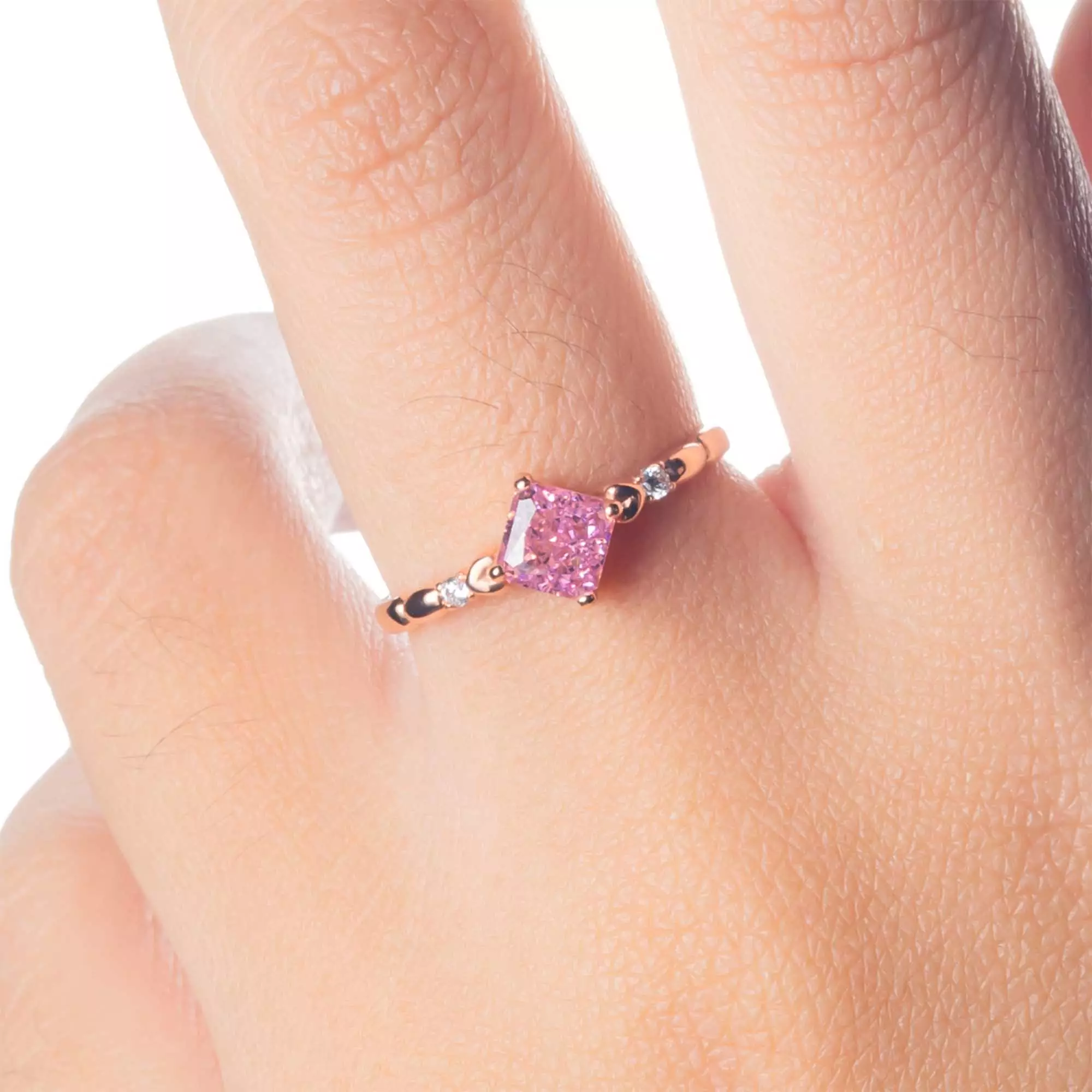 Cincin Emas 7k - Bellina Gold Ring - Pinky Crush Collection - Juene Jewelry