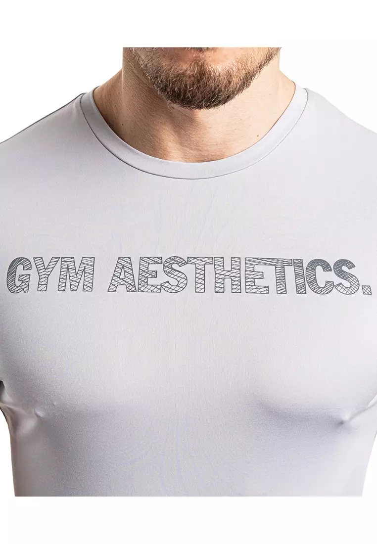 ALPHALETE GYM MEN Muscle Fitness Cotton Fit Tee Workout T-Shirt