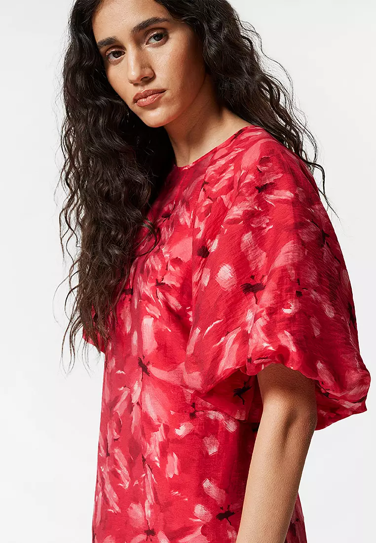 Puff-Sleeved Mini Dress