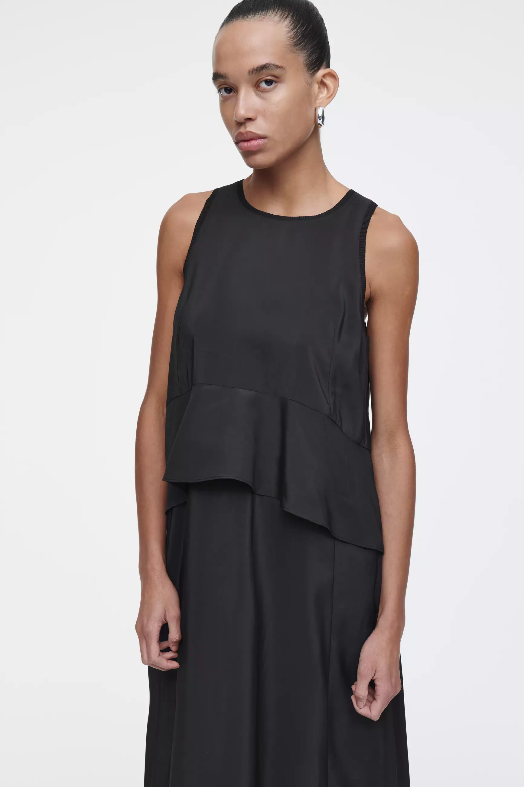 Panelled Tie-Detail Maxi Dress