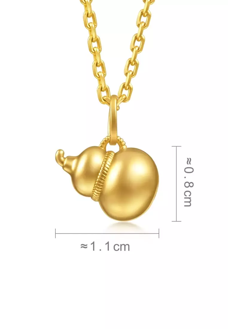 999 Gold Chinese Gifting Collection Auspicious Gourd Pendant for Women & Men 95936P  [Necklace not I