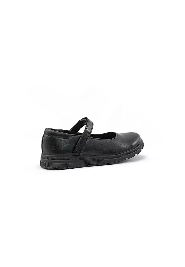 Kids Girls KZ 24098 C91 Black Mary Jane shoe with strap and textured sole. Suitable for school or casual wear.