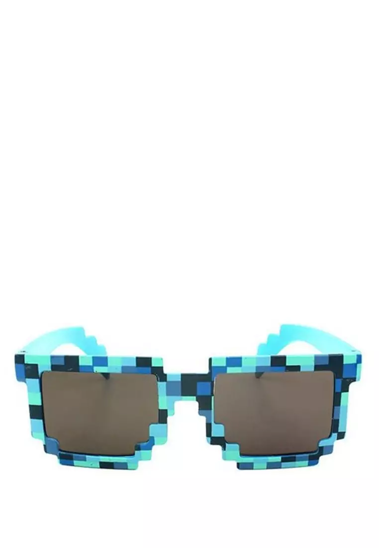 Twinx Kacamata Anak Model Pixel Minecraft Mosaics UV400 Frame Material PC ORIGINAL - Blue