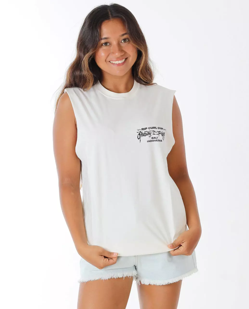 Rip Curl Unisex Padang Padang 25 Muscle Tee - Bone