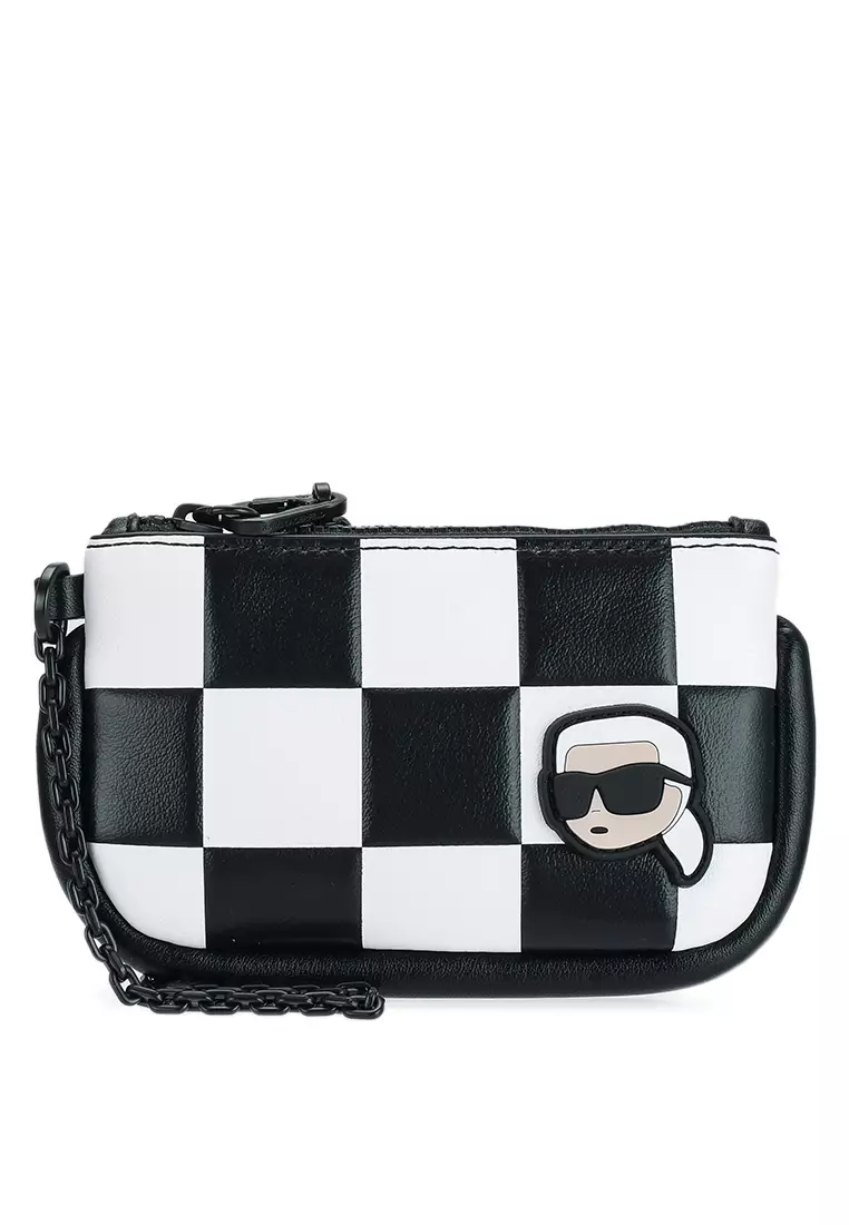 Checkered coin clearance purse