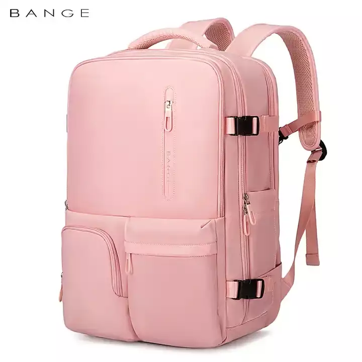 Bange BG1800 Tas Ransel Tas Travel Backpack Laptop Kerja Pria USB 17" - Pink