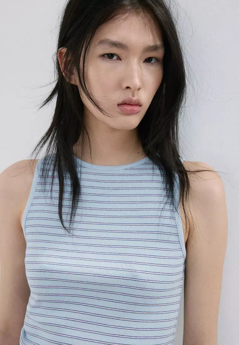 Ribbed Cotton-Blend Top