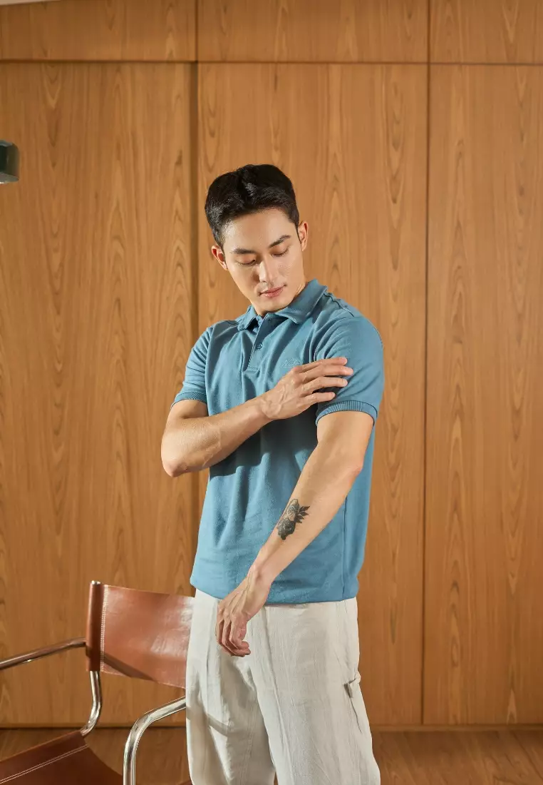 Kale HUGO Dusty Blue / Polo Shirt Lengan Pendek Pria