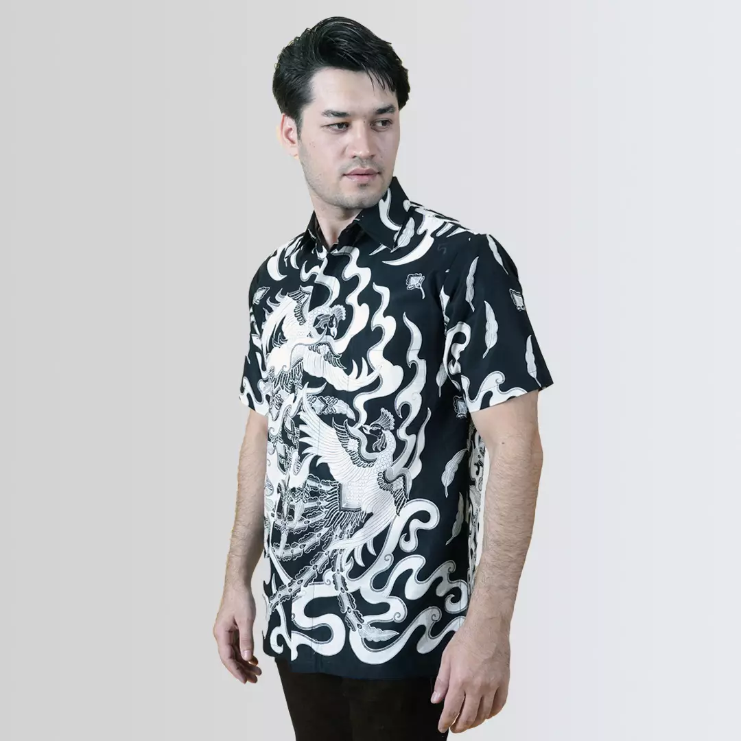 Kemeja Batik Printing Lengan Pendek Motif Peksi Jumantaka