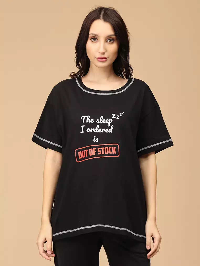 Out of Stock Oversized Maternity T-Shirt - Black