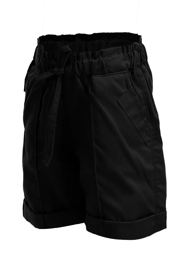 Milly Celana Pendek Anak Perempuan Motif Polos Kids Hotpants Variasi Tali Material Cotton ORIGINAL - Black