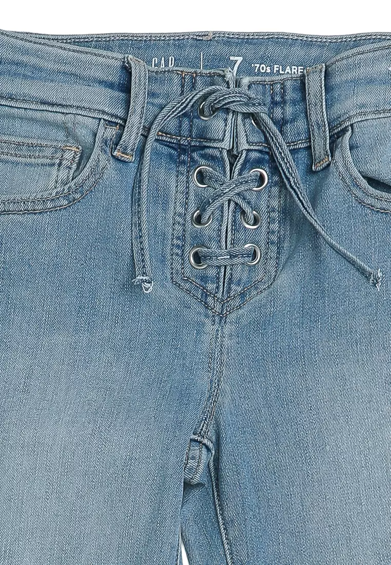 Kids High Rise Lace-Up '70s Flare Jeans