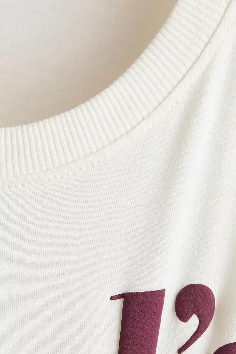 Print-motif cotton T-shirt