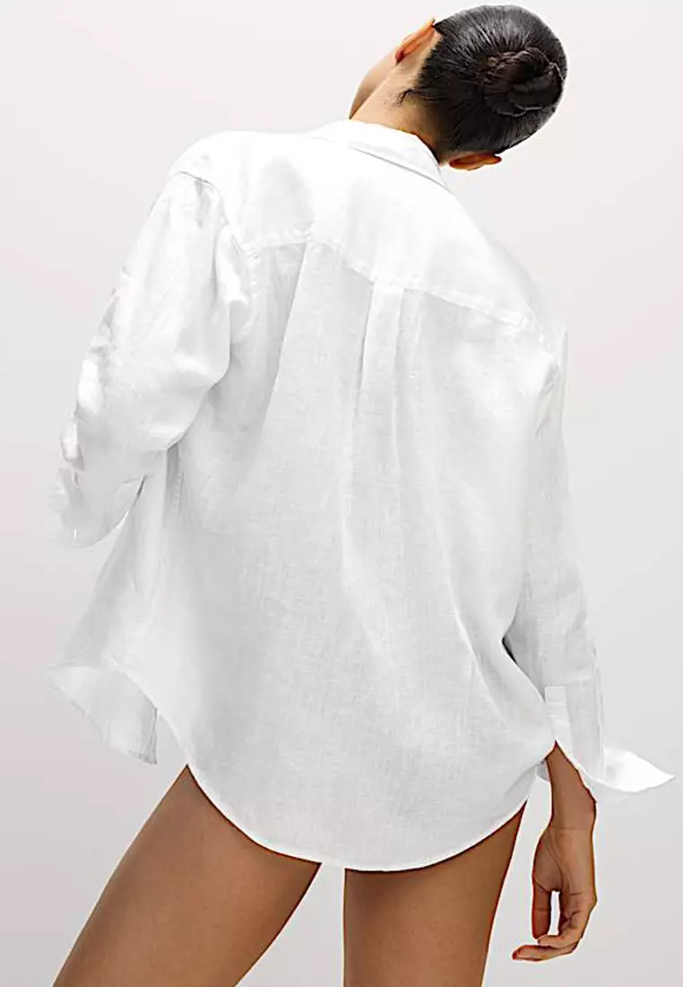 Pure Linen Oversized Girlfriend Style Shirt