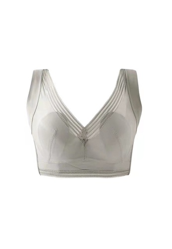 ZITIQUE grey Women's Summer Comfortable Ultra-thin Soft-wired Full Cup Push Up Bra - Grey 3C655USA4230F5GS_1