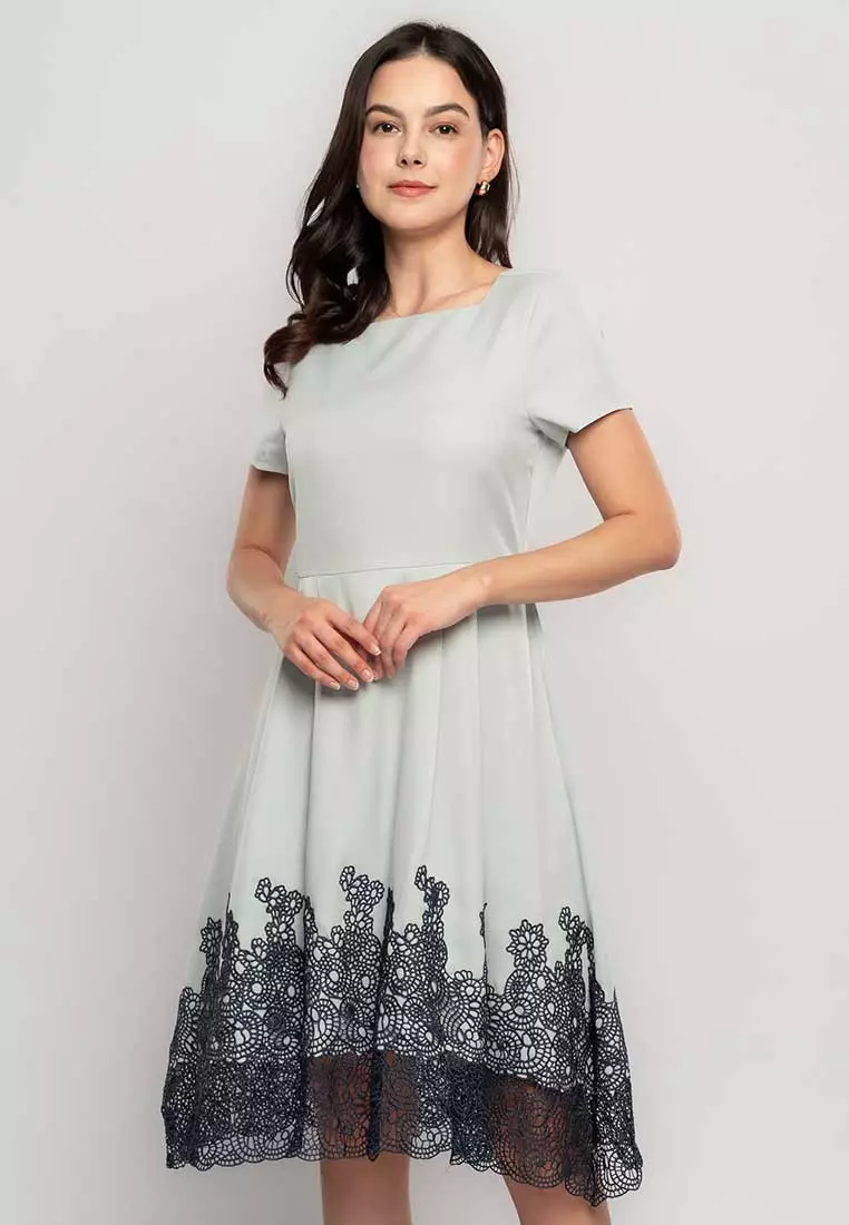 Natalie A-line Dress with Lace