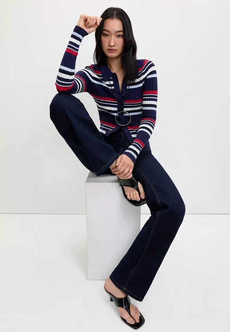 Striped Knit Top - Navy