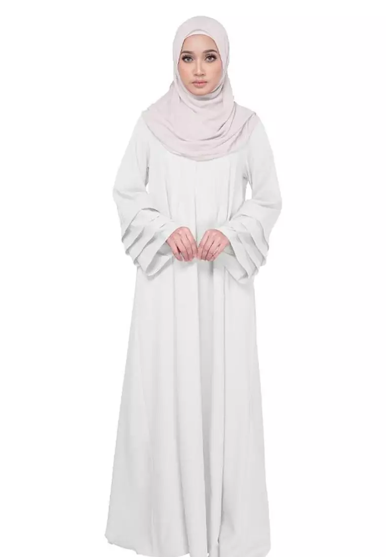 Laura Abaya Long Dress in White