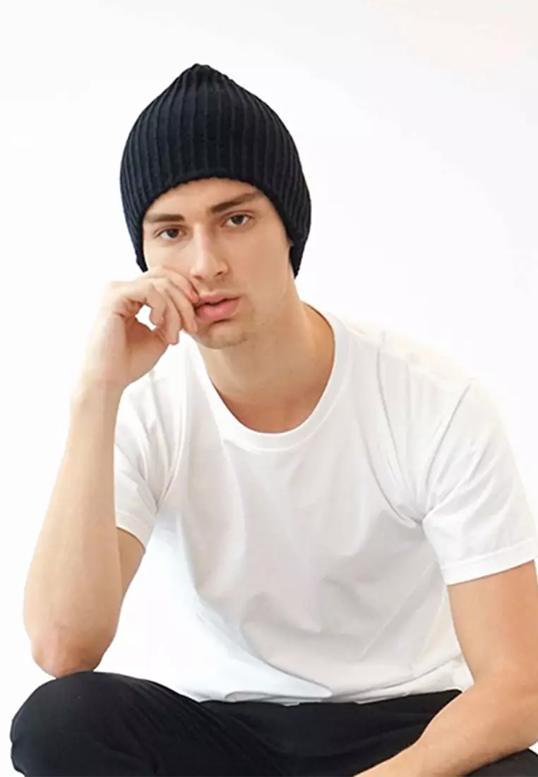 Houseofcuff Topi Kupluk Rajut Beanie Hat Polos Topi Gunung Hitam