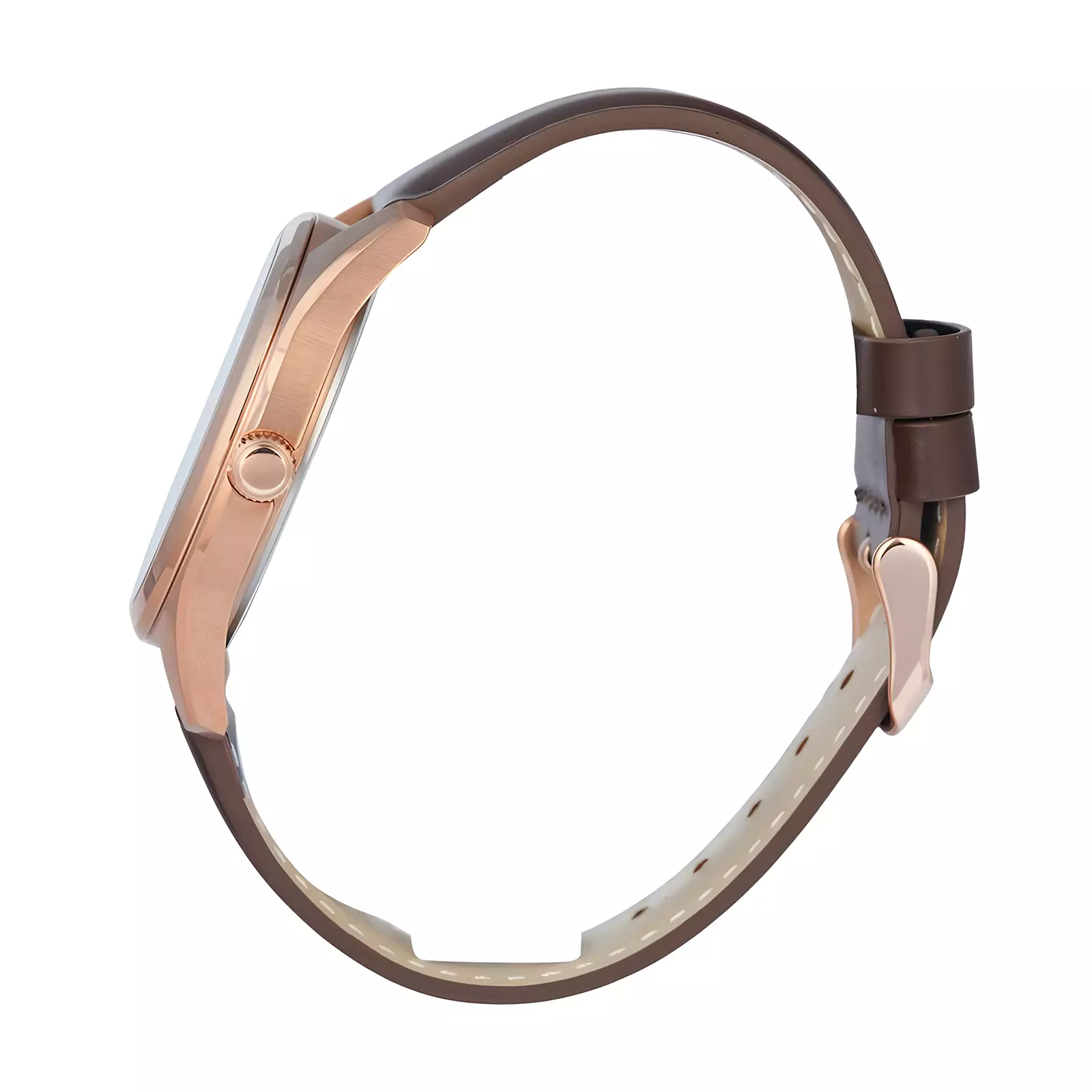 Alexandre Christie Primo Steel - Jam Tangan Analog Pria - Rose Gold Case - Brown Leather Strap - 1027 MDLRGSL