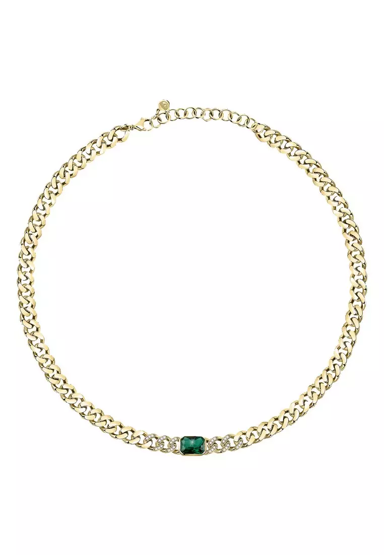 Chiara Ferragni Chain 38 + 4 cm Women's Green Stone Necklace J19AUW29